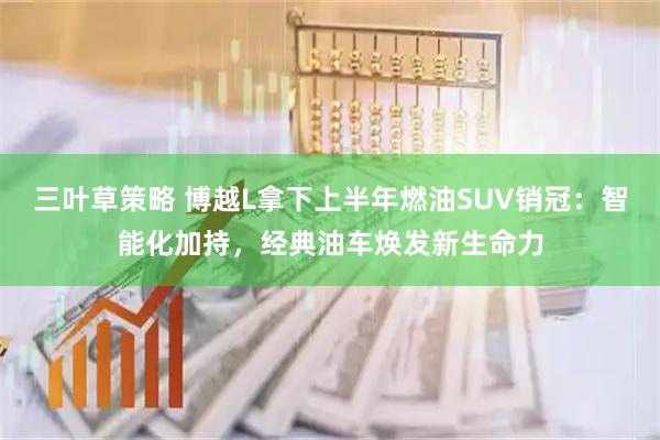 三叶草策略 博越L拿下上半年燃油SUV销冠:智能化加持,经典油车焕发新生命力